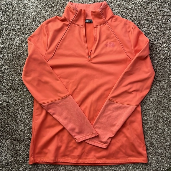 North face 2 tone orange women’s quarter zip top size extra large - Picture 1 of 12